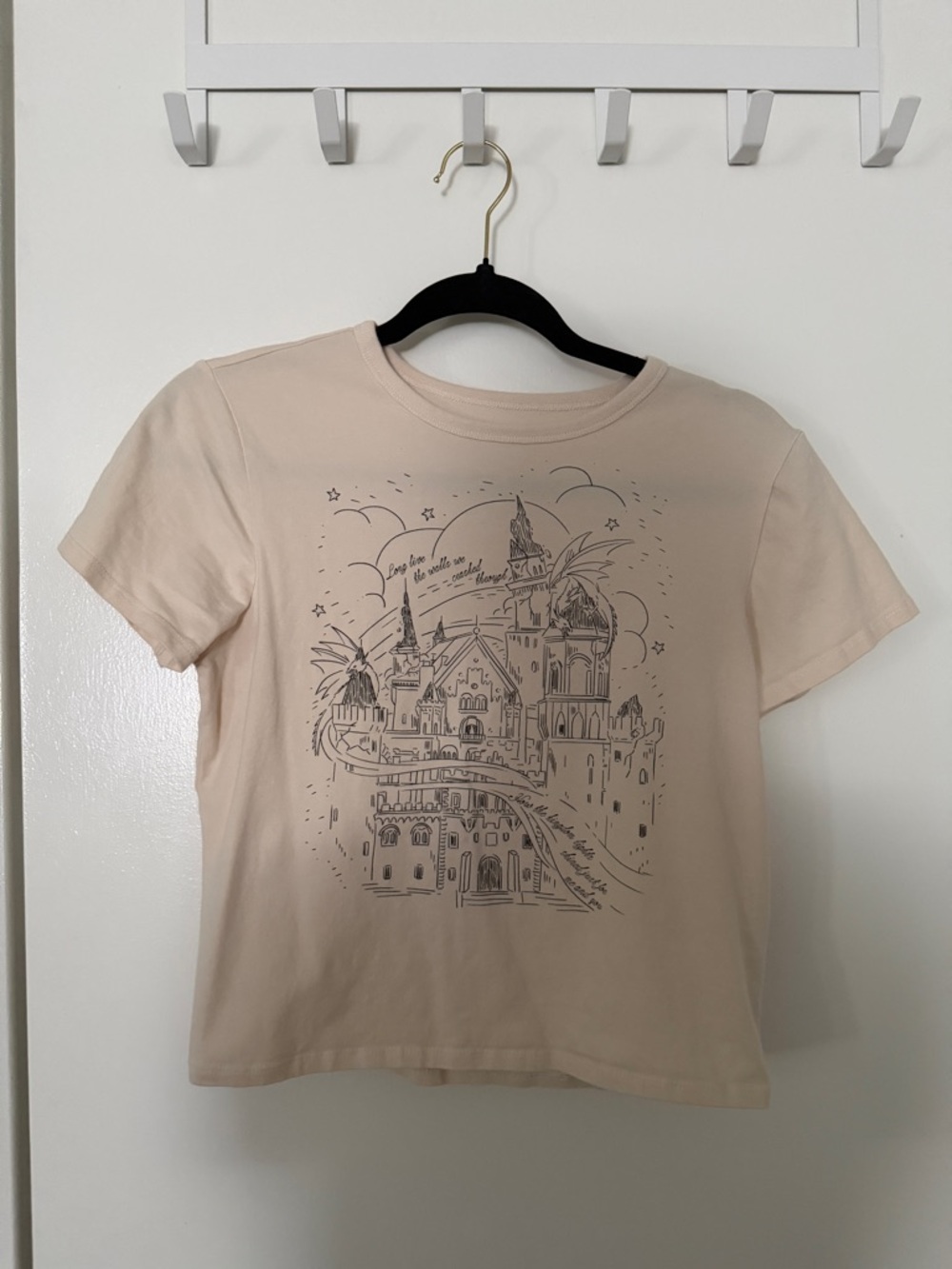 Taylor Swift Long Live Graphic Crop Tee with Castle Sketch